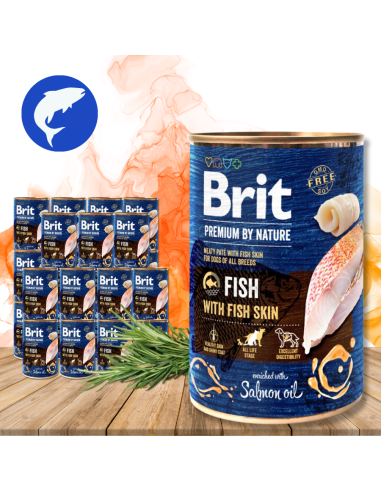 Brit Premium by Nature Fish & Skin 24x400g Ryba ze Skórami