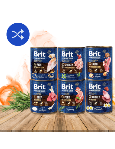 Brit Premium by Nature 6x800 mix smaków