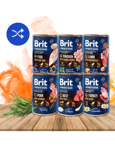 Brit Premium by Nature 6x400 mix smaków